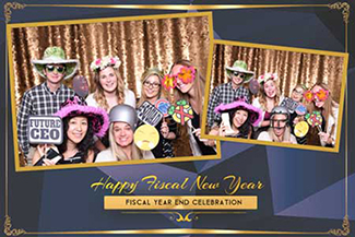 Photo Booth Gold Sequins Backdrop Example