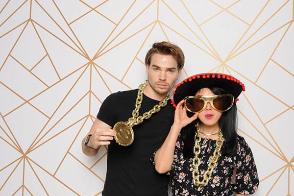 White & Gold Geometric Backdrop