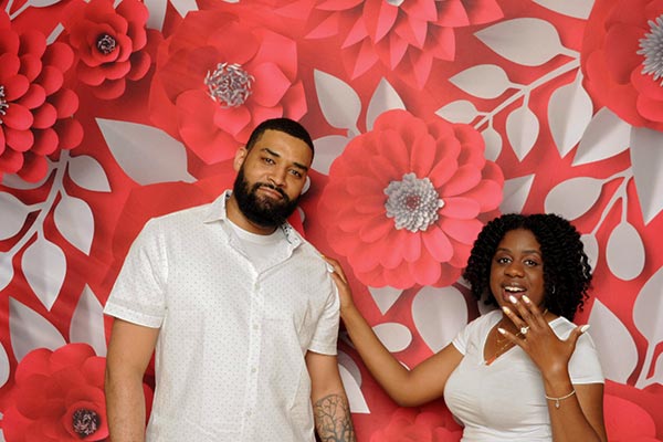 Red & Grey Floral Arrangement